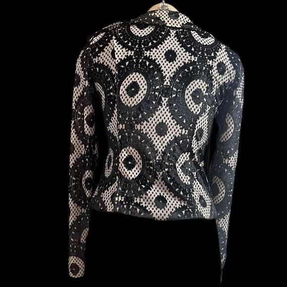 S.Y.L.K. Velvet Baroque By Zoe Karssen Black Jacket Size Small - Picture 3 of 9